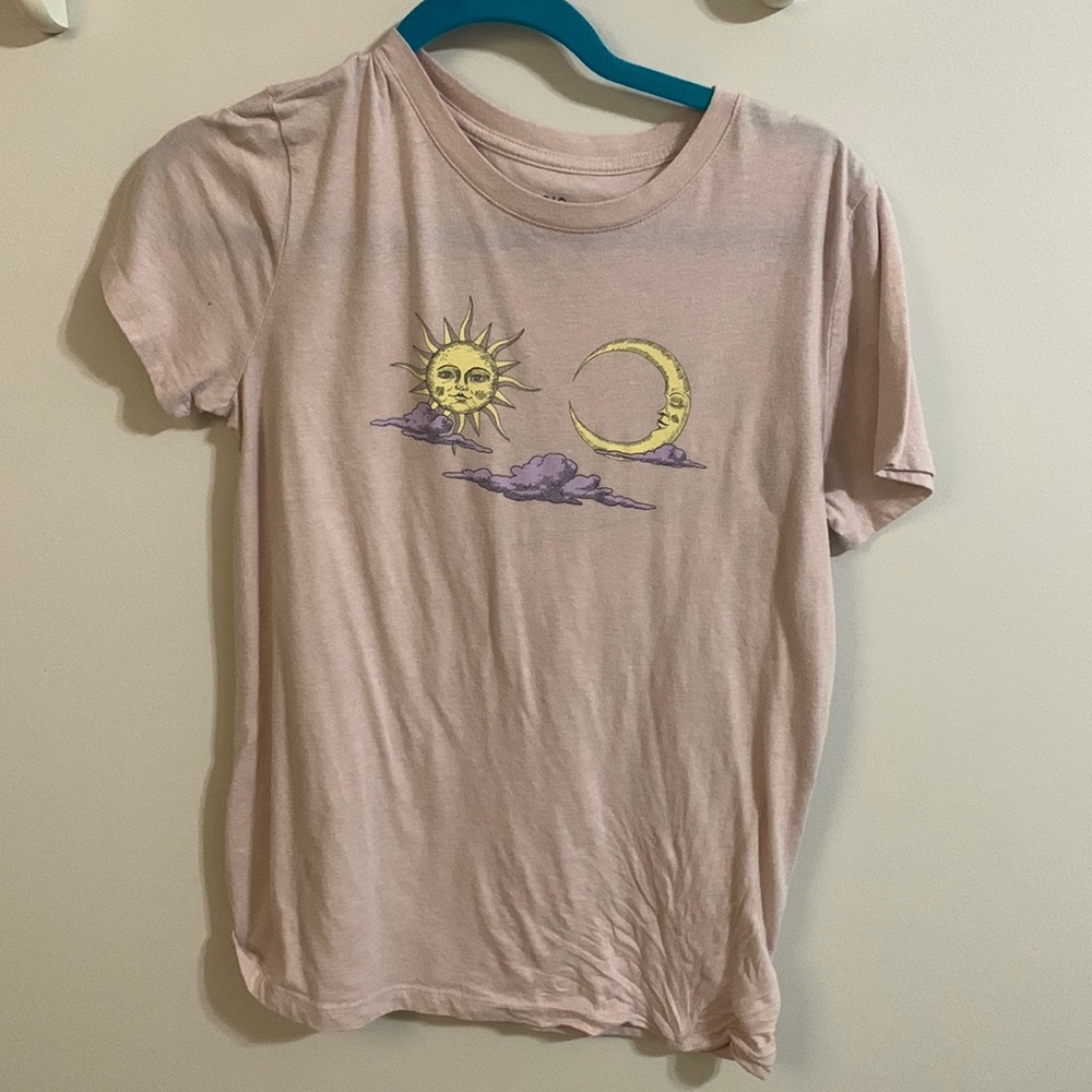 pink moon and sun tee